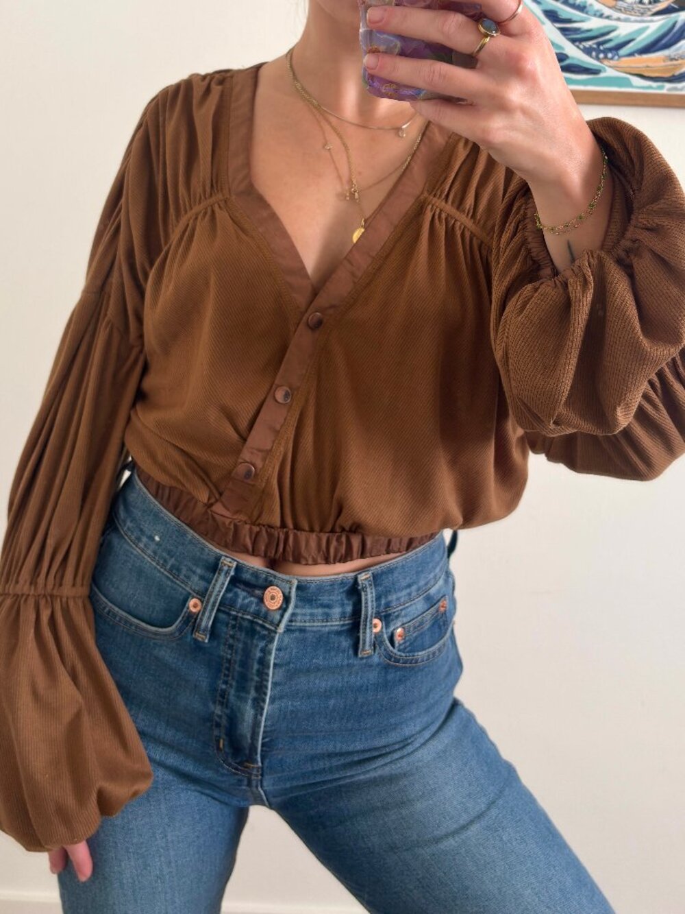 Free People Movement Dakota Long Sleeve Layer Banyan Tree XS